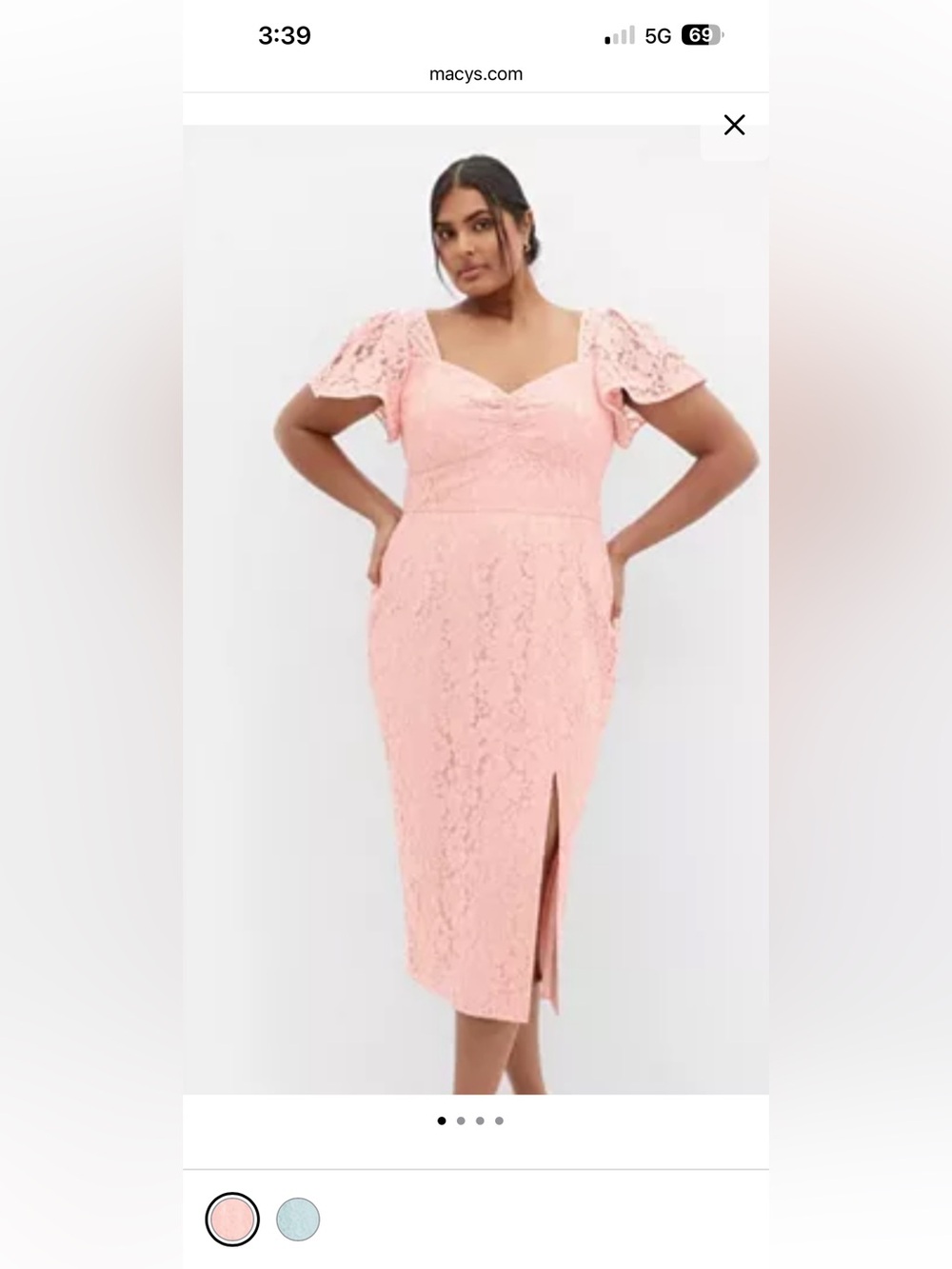 NWT City Chic Lace Maisie Ballet Pink Lace Embroidered Floral Sz 22
